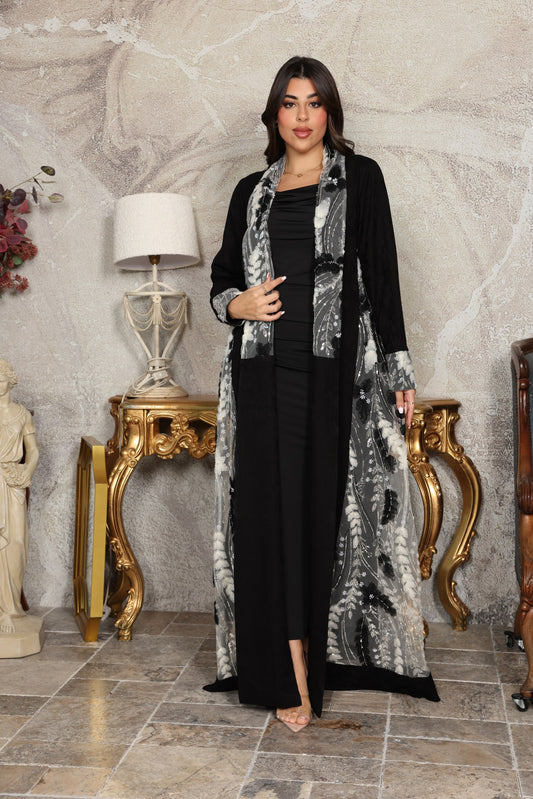 Jacquard Embroidered Abaya