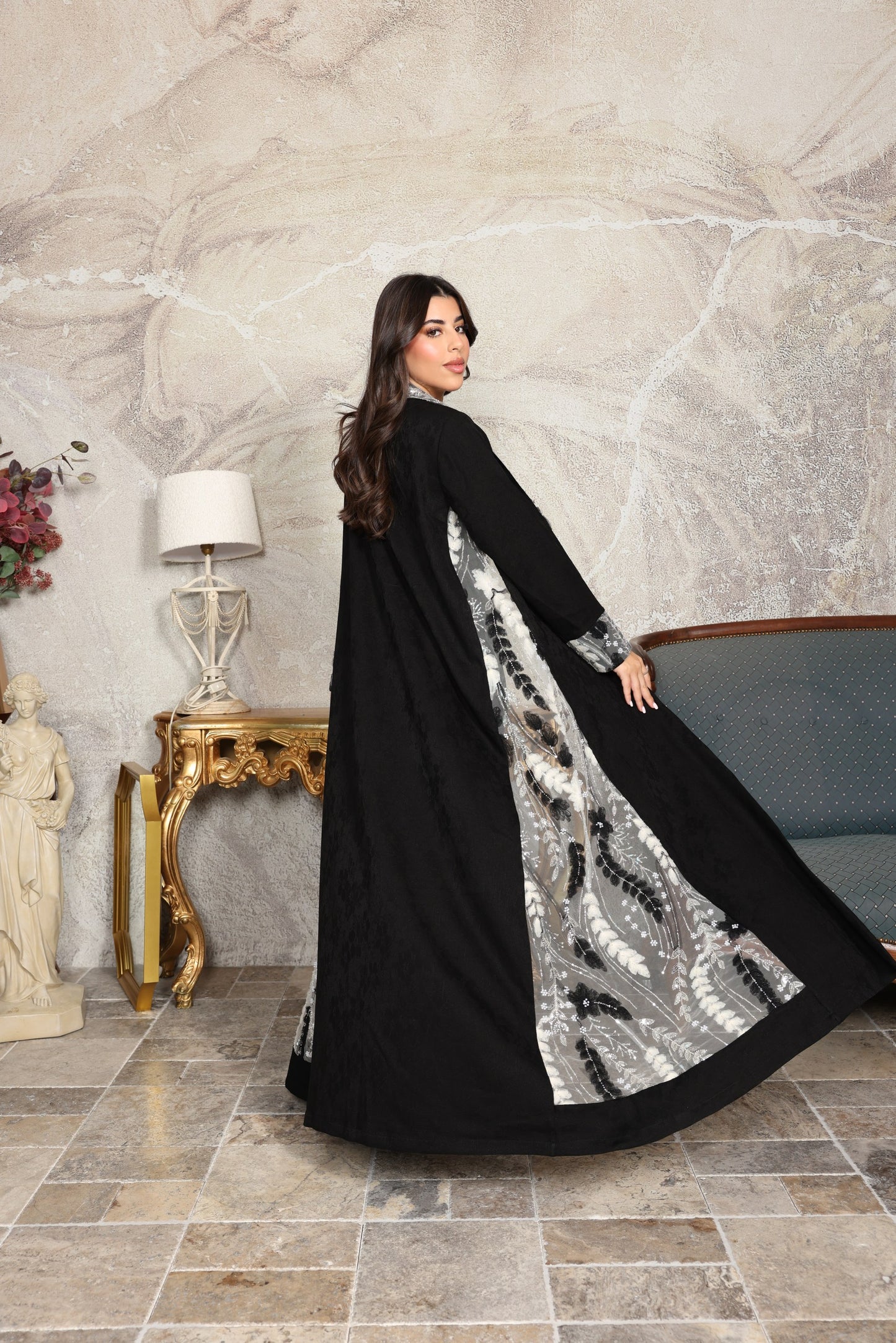 Jacquard Embroidered Abaya