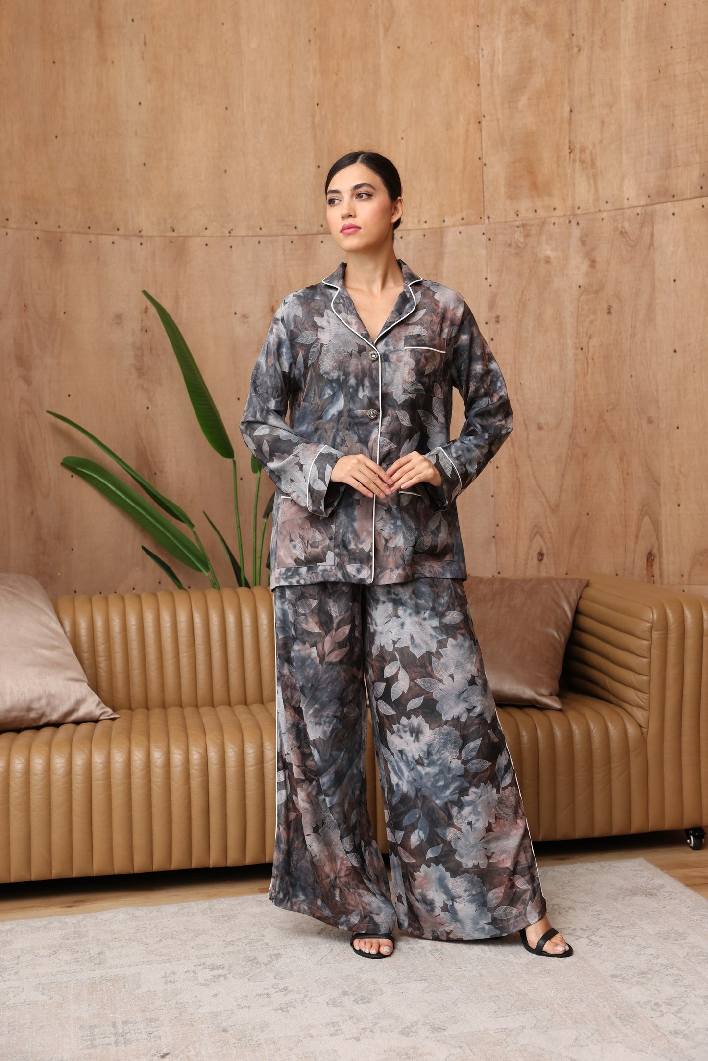Muted Bloom Jacquard Co-Ord Set