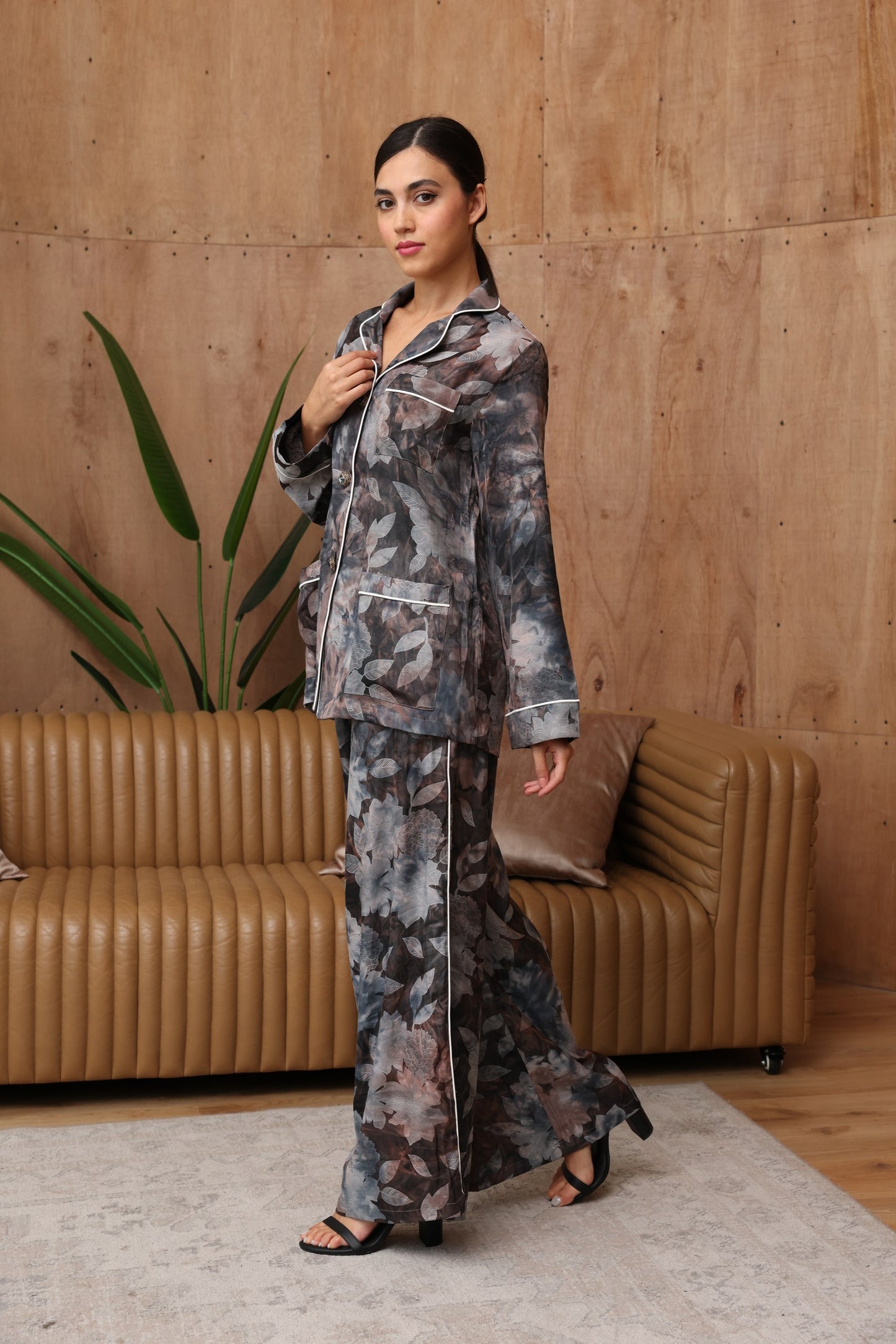Muted Bloom Jacquard Co-Ord Set