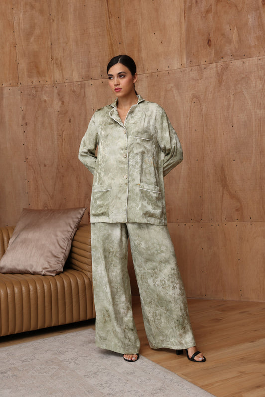 Sage Bloom Jacquard Co-Ord Set