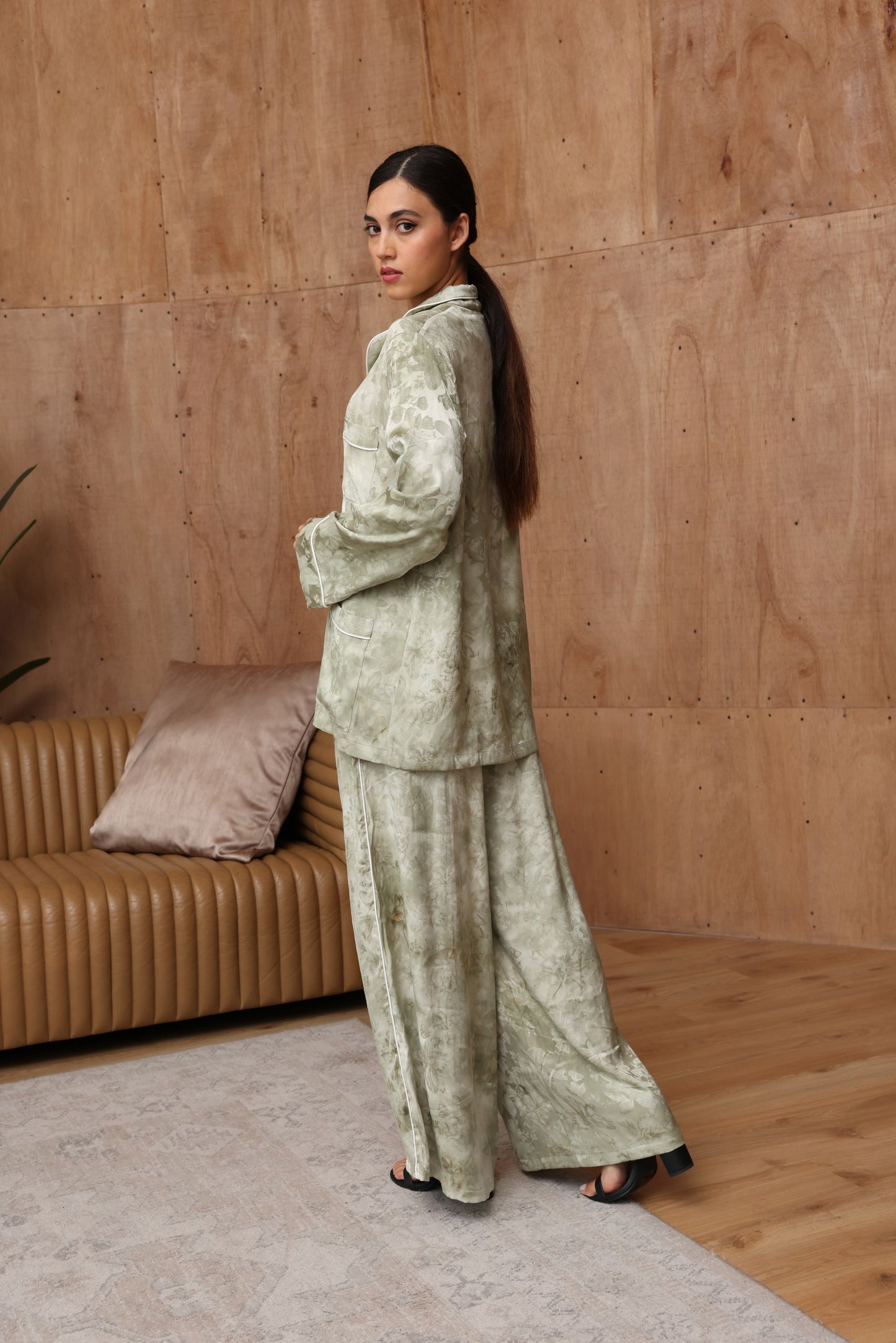 Sage Bloom Jacquard Co-Ord Set