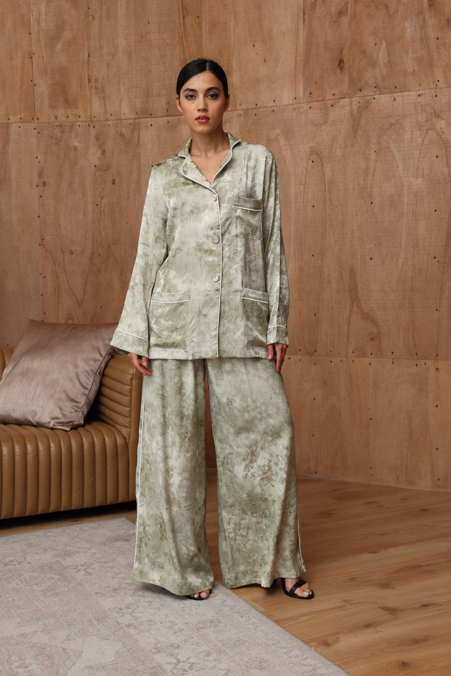 Sage Bloom Jacquard Co-Ord Set