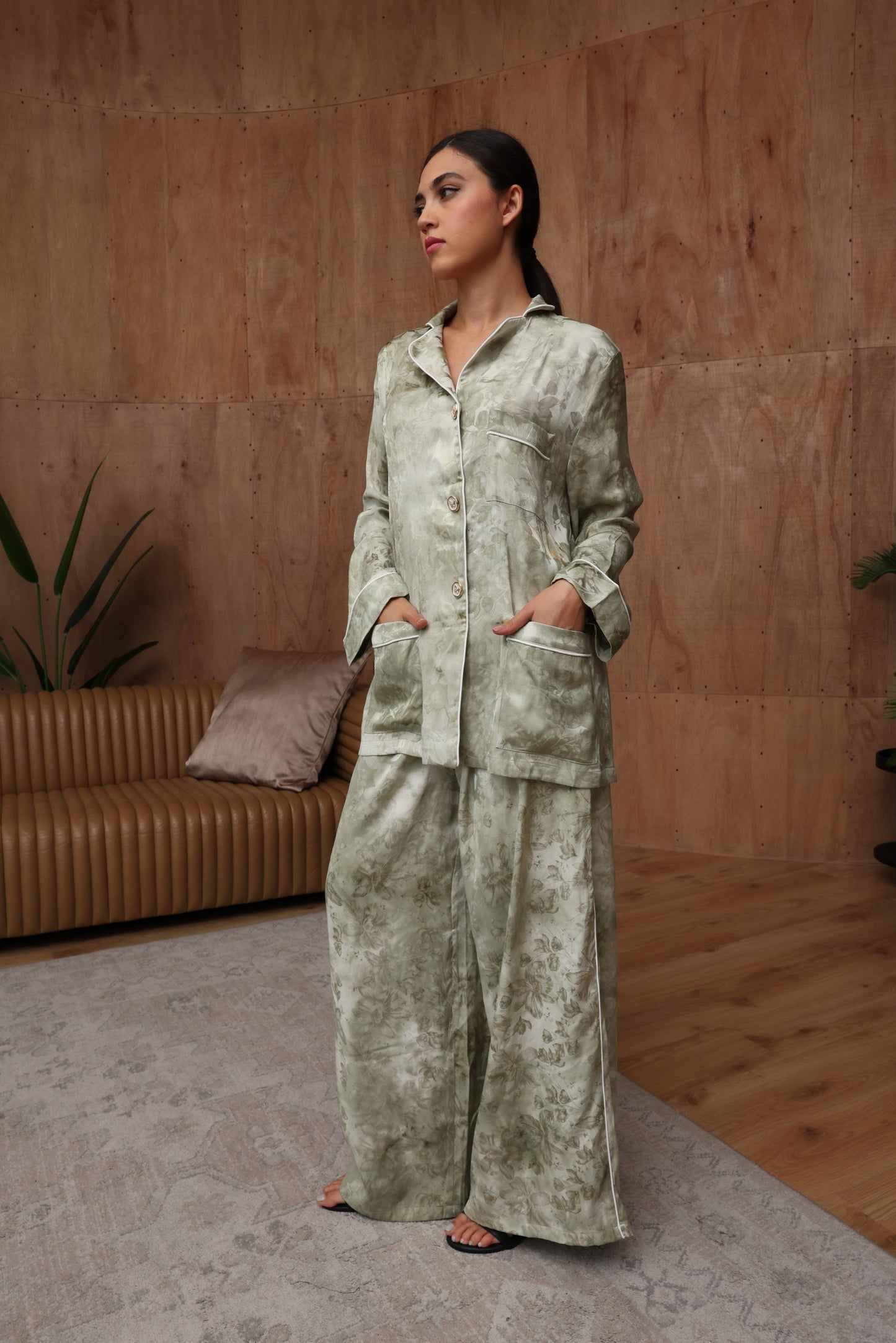 Sage Bloom Jacquard Co-Ord Set