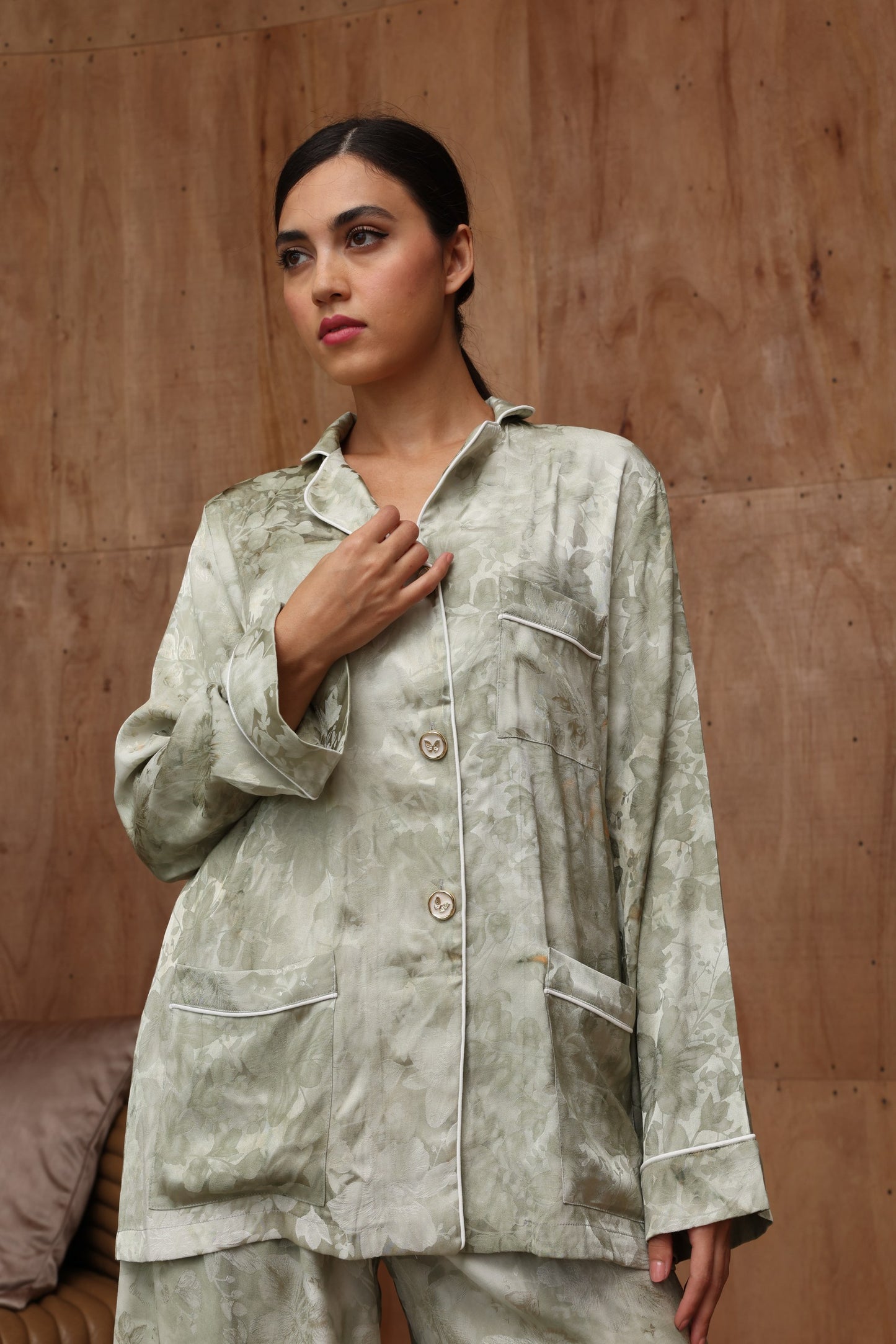 Sage Bloom Jacquard Co-Ord Set