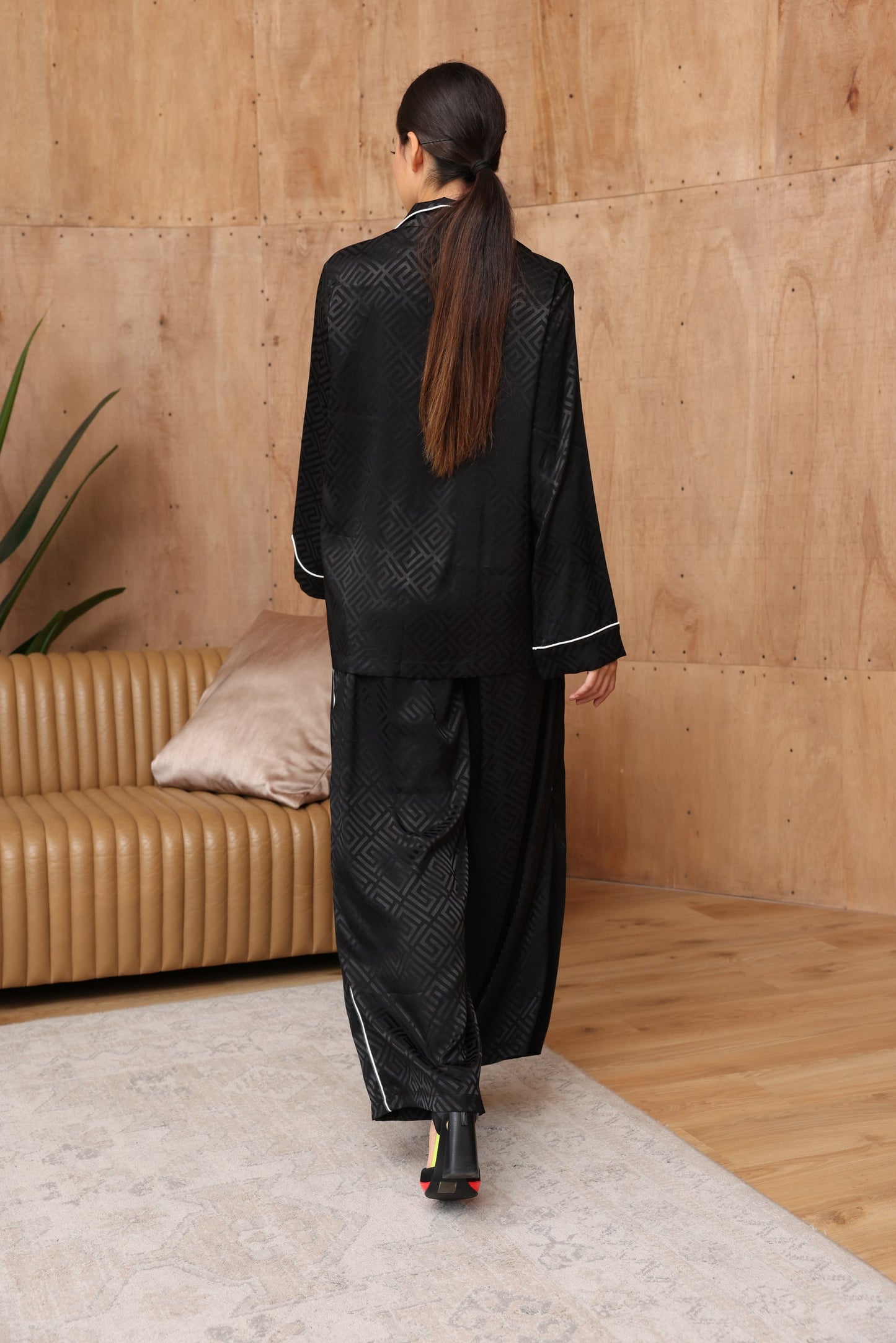 Classic Black Silk Co-Ord Set